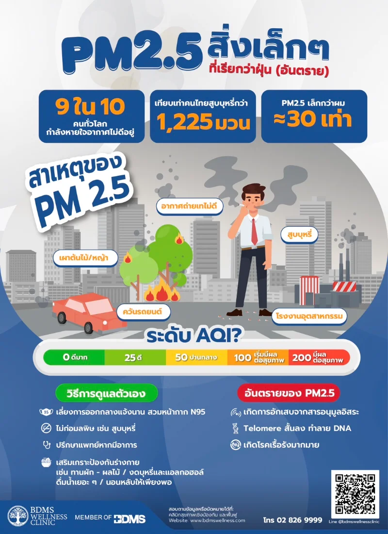 ฝุ่นพิษ PM 2.5 เพชฌฆาตร้ายทําลายสุขภาพ - หมอแอมป์ HealthServ