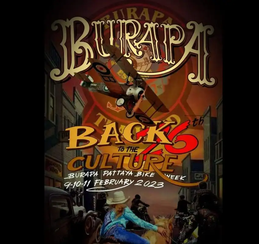 Burapa Pattaya Bike Week & Back To The Culture 2023 วันที่ 9 – 11 กุมภาพันธ์ 2566  ปฏิทินงานไบค์วีค Bike week ในไทยแลนด์
