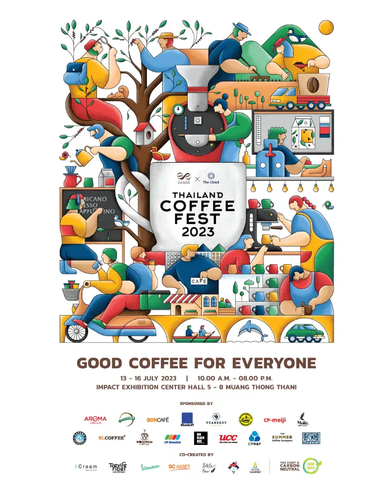 Thailand Coffee Fest 2023 : Good Coffee for Everyone 13 - 16 July 2023 Coffee festival event in Thailand 2023