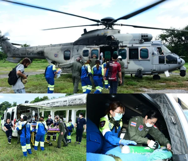 12 กันยายน ฮ. EC 725 บินรับผู้ป่วยชายไทย 44 ปี จากฝาง ส่งรักษานครพิงค์ เกาะติดภารกิจ Sky Doctor เหนือ-ใต้ สิงหาคม-กันยายน 2566