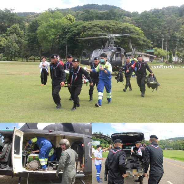 ฮ.Bell 212 บินรับชายไทย 32 ปี ภาวะช็อกจากการติดเชื้อ ส่งรพ.แม่สะเรียง [ตุลาคม 2566] ตามติดภารกิจ Sky Doctor ทีมแพทย์ฉุกเฉินไทย