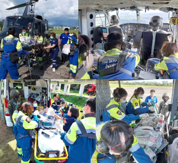 ฮ.Bell 212 รับเด็กชาย 1 เดือน ติดเชื้อชนิดรุนแรงร่วมกับภาวะช็อก จากอ.ฝาง เร่งส่งรพ.นครพิงค์ [ตุลาคม 2566] ตามติดภารกิจ Sky Doctor ทีมแพทย์ฉุกเฉินไทย