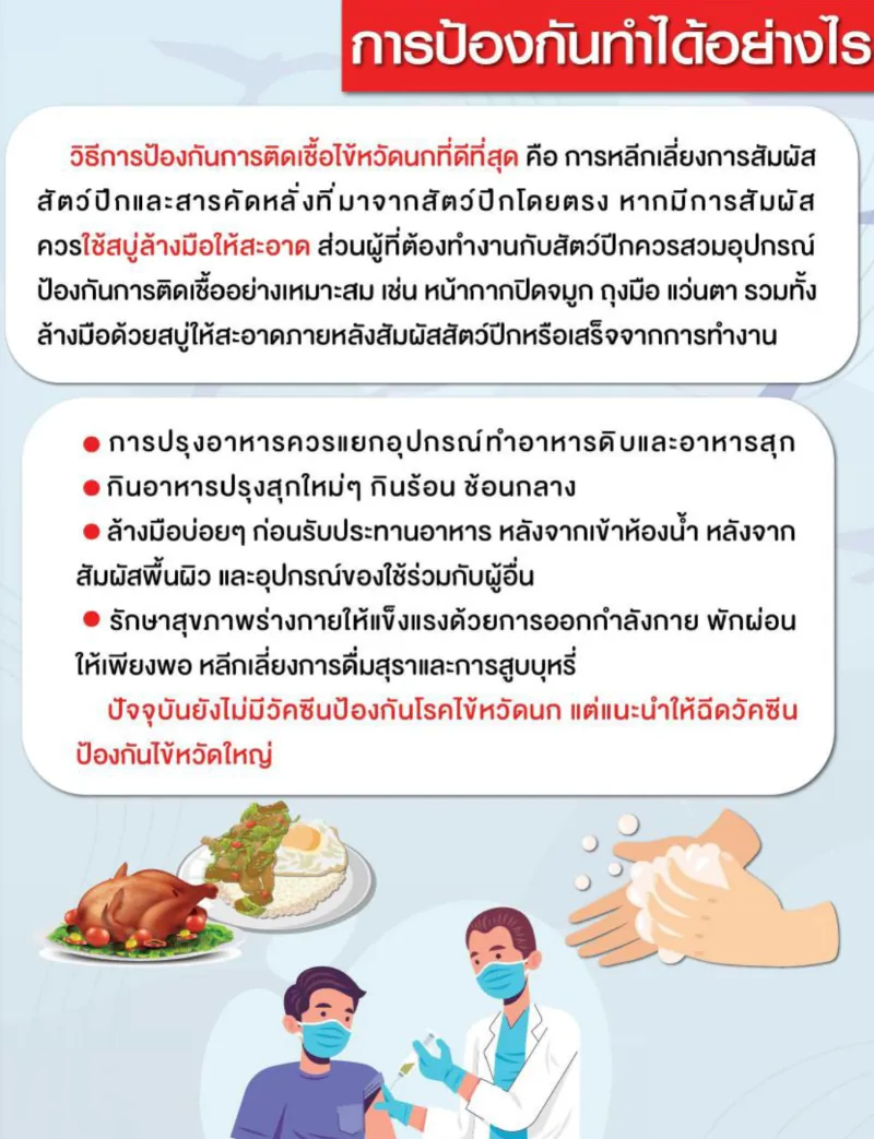 การป้องกันโรคไข้หวัดนกทำได้อย่างไร 