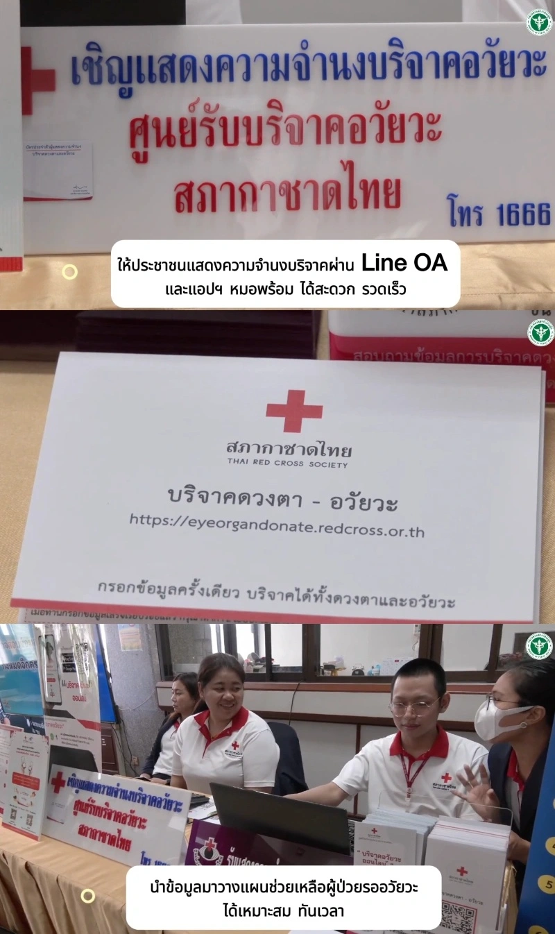 การบริจาคดวงตา อวัยวะ และร่างกาย ได้ประโยชน์สูง สธ.ลงนามร่วมสภากาชาดไทย เชื่อมโยงข้อมูลบริจาคดวงตา-อวัยวะ ผ่านไลน์-แอปฯ หมอพร้อม