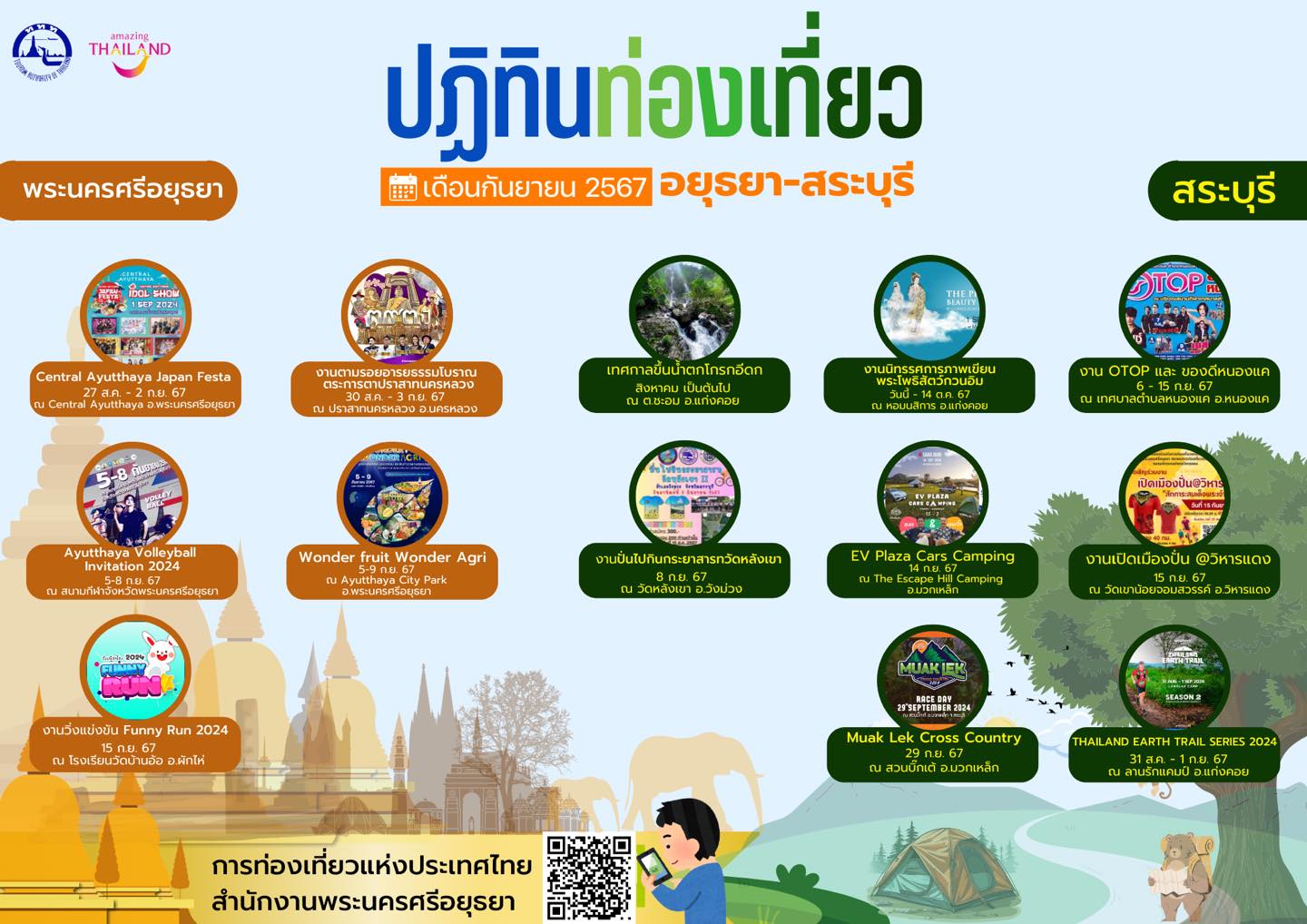 ปฏิทินท่องเที่ยวเดือนกันยายน สระบุรี 