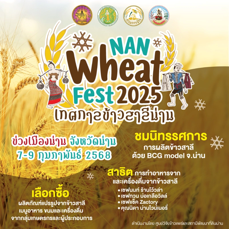 เทศกาลข้าวสาลีน่าน Nan Wheat Fest 2025 วันที่  7-9 กุมภาพันธ์ 2568 