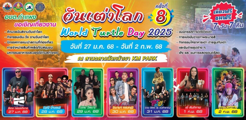 วันเต่าโลกครั้งที่ 8 วันที่ 27 มกราคม - 2 กุมภาพันธ์ 2568 