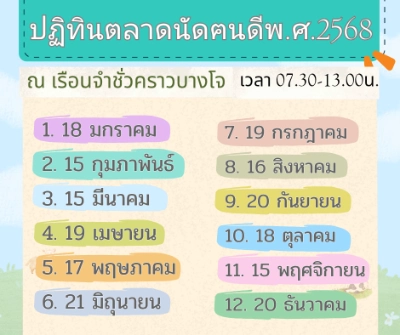 ปฏิทินตลาดนัดฅนดี เกษตรอินทรีย์แบบมีส่วนร่วม PGS ปี 2568 