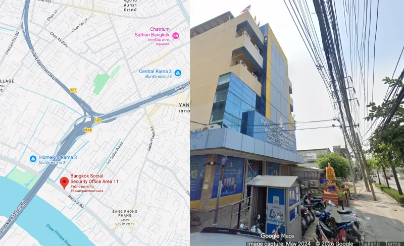 สปส. กรุงเทพมหานครพื้นที่ 11 ใกลกับวัดดอกไม้ ดูแลรับผิดชอบ 3 เขต ได้แก่ เขตยานนาวา เขตสาทร และ เขตบางคอแหลม ติดต่อประกันสังคมกรุงเทพมหานคร พื้นที่ 1-12 | โทร แผนที่ facebook