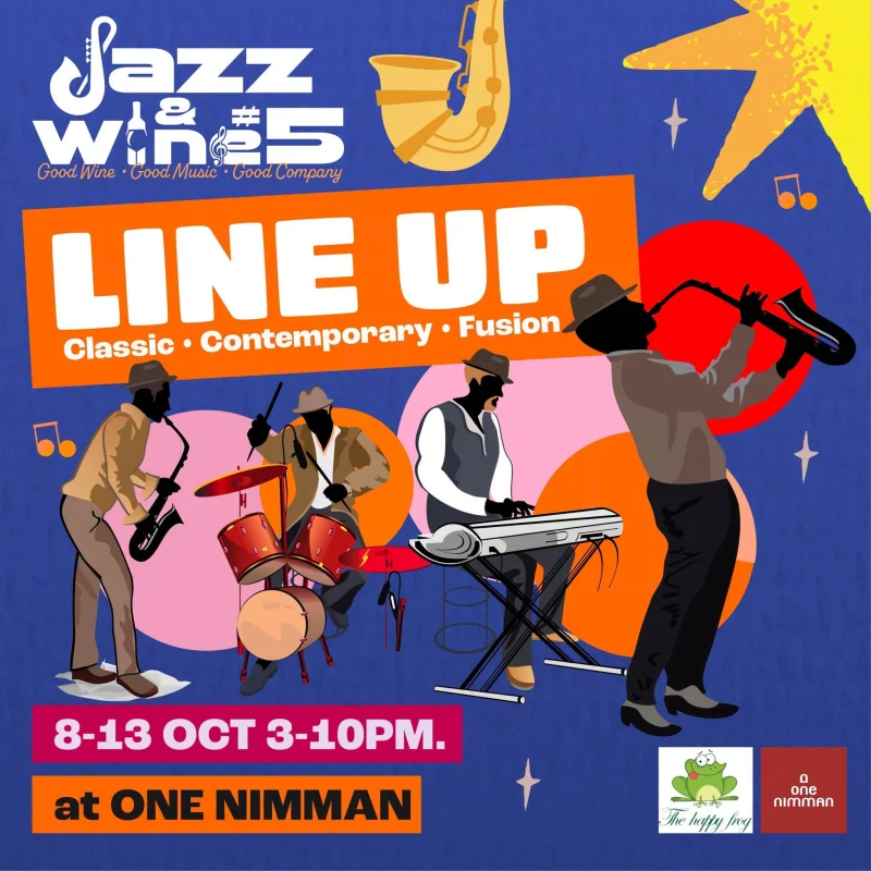 8–13 ตุลาคม 69 JAZZ & WINE ครั้งที่ 5 อีเว้นต์กิจกรรมเทศกาลท่องเที่ยวน่าไป ในเชียงใหม่ เดือนนี้ เดือนหน้า
