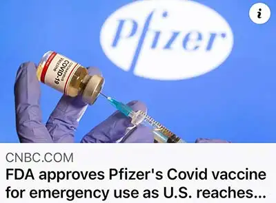 FDA อนุมัติใช้วัคซีนต้านโควิดของไฟเซอร์แล้ว HealthServ.net