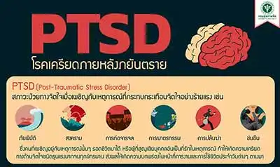 โรคเครียดภายหลังภยันตราย ความเครียดทางด้านจิตใจชนิดรุนแรง PTSD (Post-Traumatic Stress Disorder)  HealthServ.net