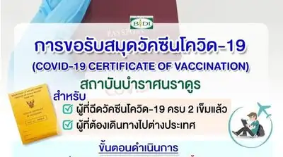 การขอรับสมุดวัคซีนโควิด-19 สถาบันบำราศนราดูร (Covid-10 Certification of Vaccination) HealthServ.net