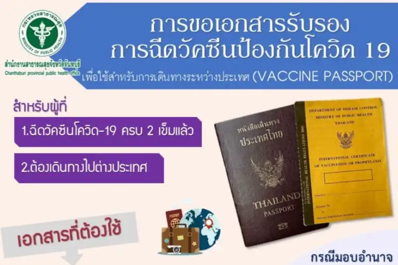ชาวจันทบุรี ขอหนังสือ​รับรองวัคซีนพาสปอร์ต​ ​(Vaccine​ Passport) ได้ที่ สสจ.จันทบุรี HealthServ.net