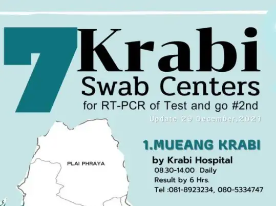 7 Krabi Swab Centers for RT-PCR of Test and go