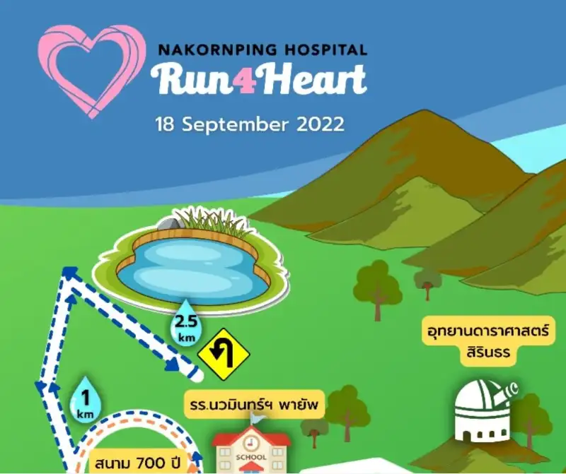 นครพิงค์มินิมาราธอนครั้งที่ 5 Run 4 Heart 2022 สนาม 700 ปี เชียงใหม่ 18 ก.ย.65 HealthServ.net