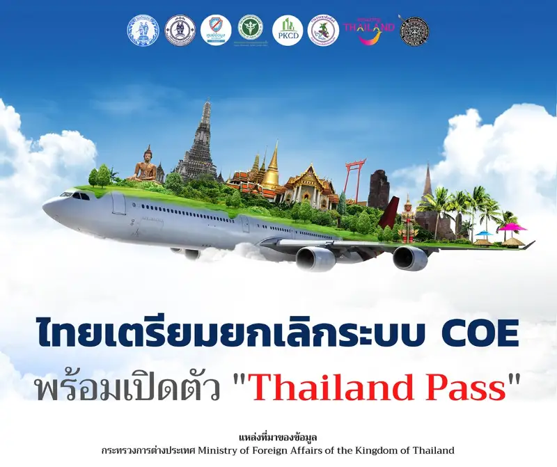 เข้าประเทศด้วย Thailand Pass แทน COE เริ่ม 1 พ.ย. 64 รับเปิดประเทศ HealthServ