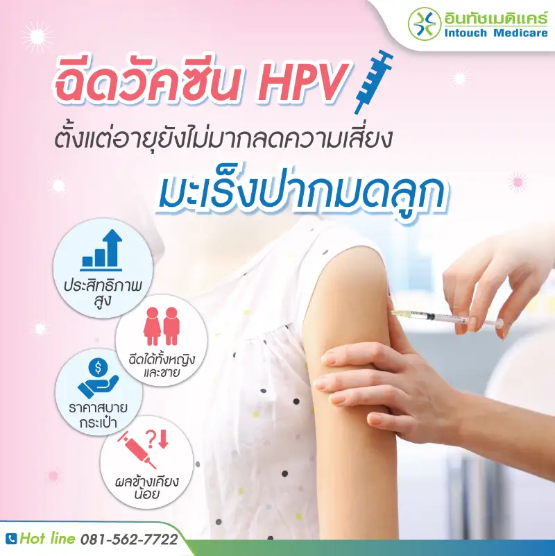 บริการฉีดวัคซีนมะเร็งปากมดลูก(HPV) ที่อินทัชเมดิแคร์คลินิกเวชกรรม HealthServ