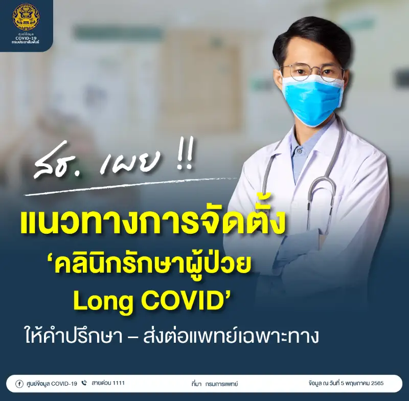 แนวทางตั้งคลินิกรักษาผู้ป่วย Long COVID กรมการแพทย์ HealthServ