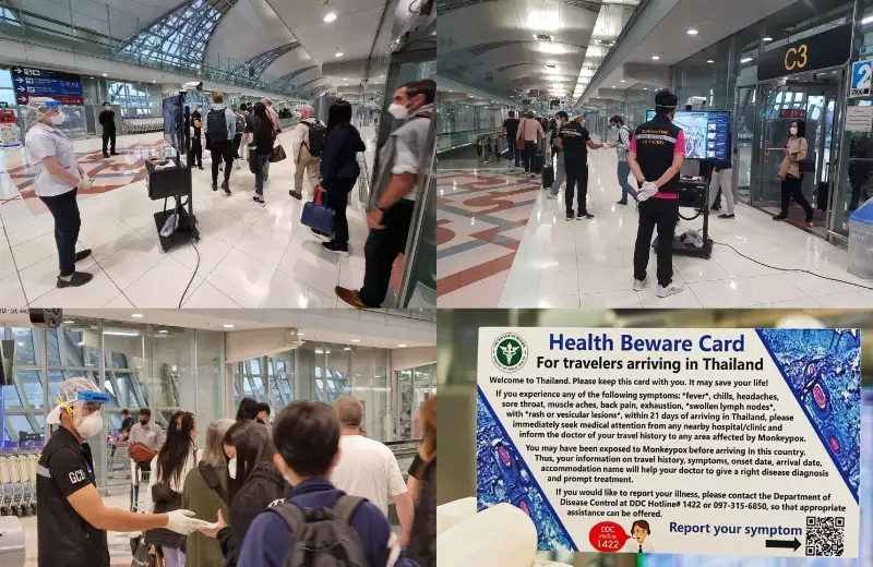 คัดกรองเข้มโรคฝีดาษลิงผ่านระบบ Thailand Pass นักท่องเที่ยวเดินทางเข้าประเทศ HealthServ