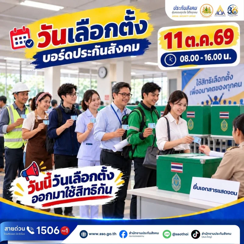 ผู้ประกันตนใช้สิทธิเลือกตั้งบอร์ดประกันสังคมคึกคัก - ลุ้นผลหลังปิดหีบ HealthServ