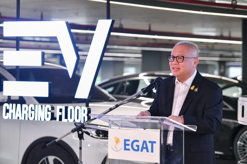 กฟผ.เปิดตัว EV Charging Floor ใหญ่สุดในไทย 66 หัวชาร์จ โมเดลต้นแบบลงทุน HealthServ
