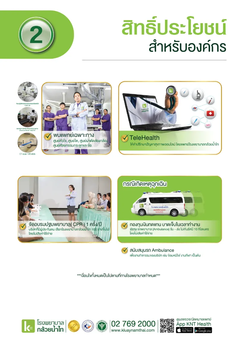 ประกันสังคม สิทธิประโยชน์ คลินิกเครือข่าย โรงพยาบาลกล้วยน้ำไท HealthServ