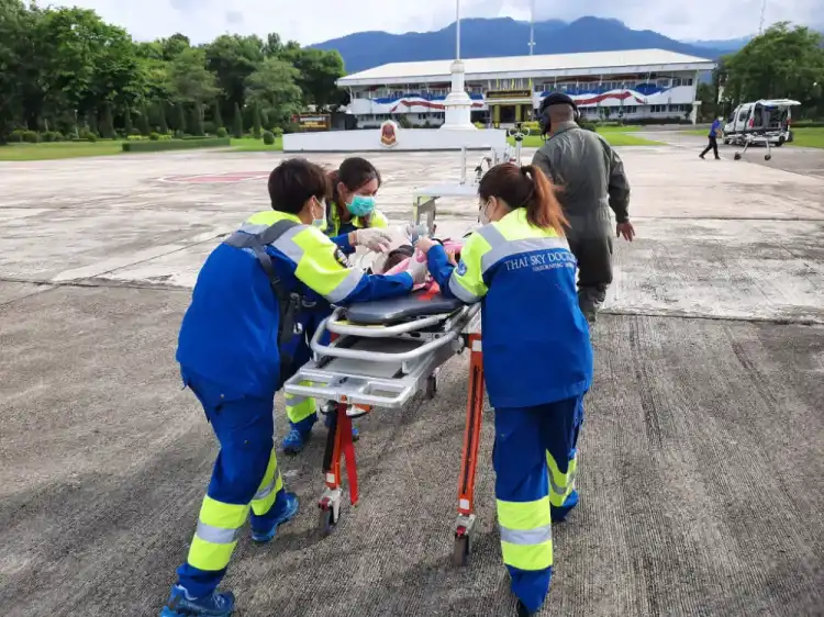 เด็กชาย1 ปี ระบบหายใจล้มเหลว sky doctor นำส่งจากบ้านนาเกียน อ.อมก๋อย รักษาต่อที่รพ.นครพิงค์ HealthServ
