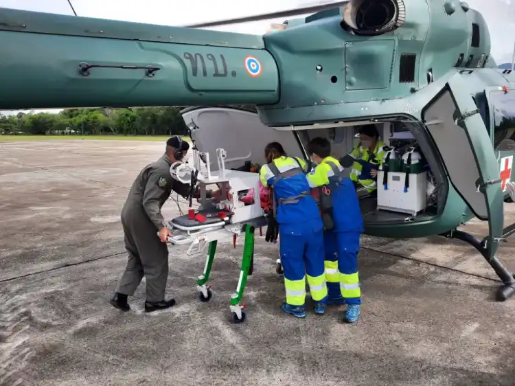 เด็กชาย1 ปี ระบบหายใจล้มเหลว sky doctor นำส่งจากบ้านนาเกียน อ.อมก๋อย รักษาต่อที่รพ.นครพิงค์ HealthServ