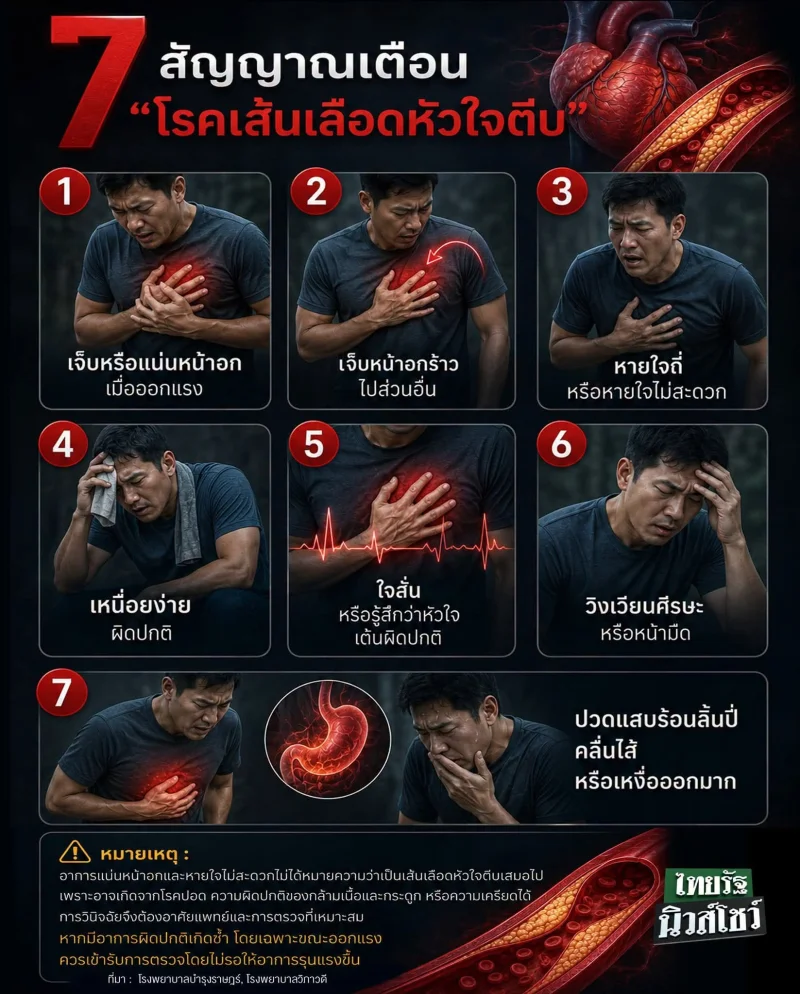 สัญญาณเตือนหัวใจ โดยไทยรัฐ HealthServ