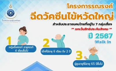 รพ.เมืองพัทยา เปิดให้บริการฉีดวัคซีนไข้หวัดใหญ่ 7 กลุ่มเสี่ยง ฟรี HealthServ.net